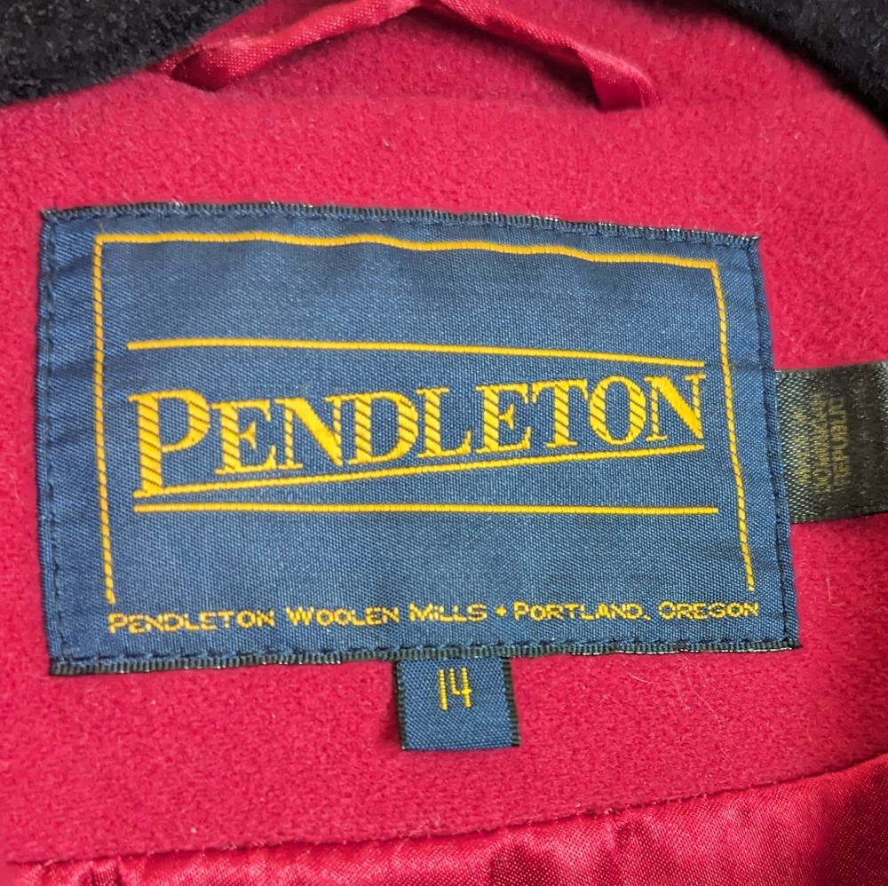 Red Pendleton Coat With Hood - image 4